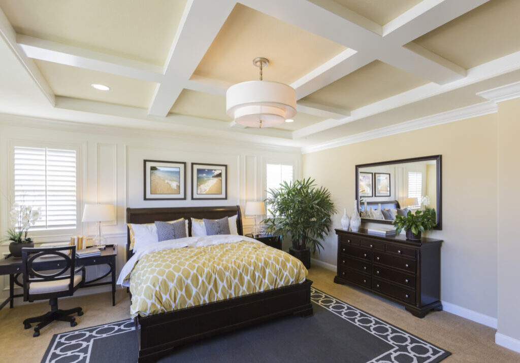 Dramatic Interior of A Beautiful Master Bedroom.